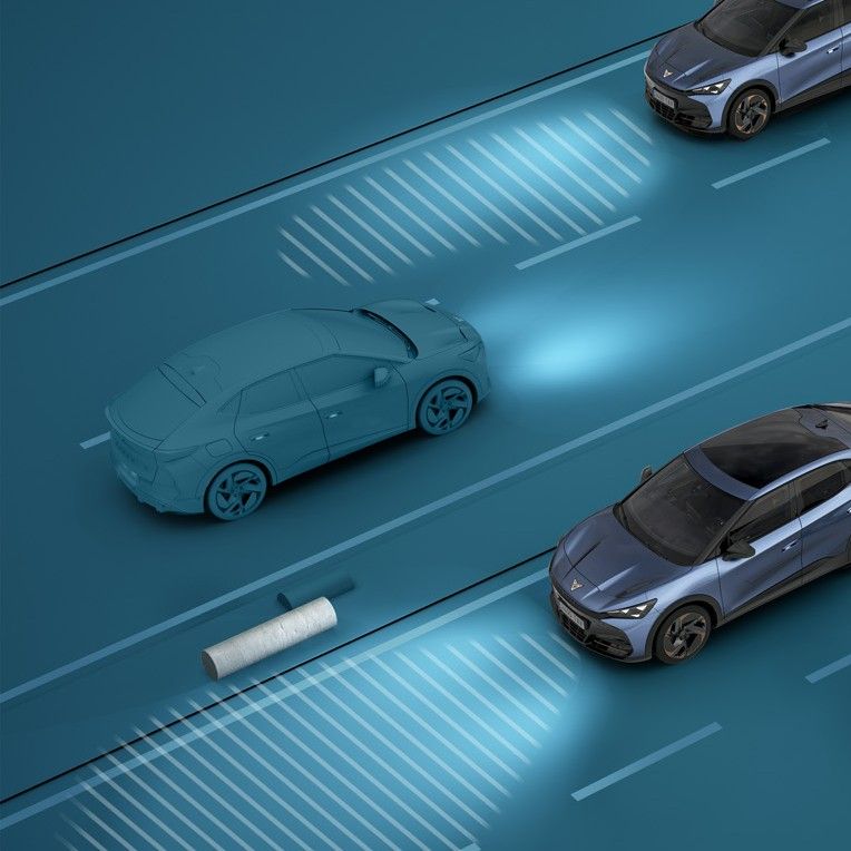 CUPRA Tavascan on high beam light 