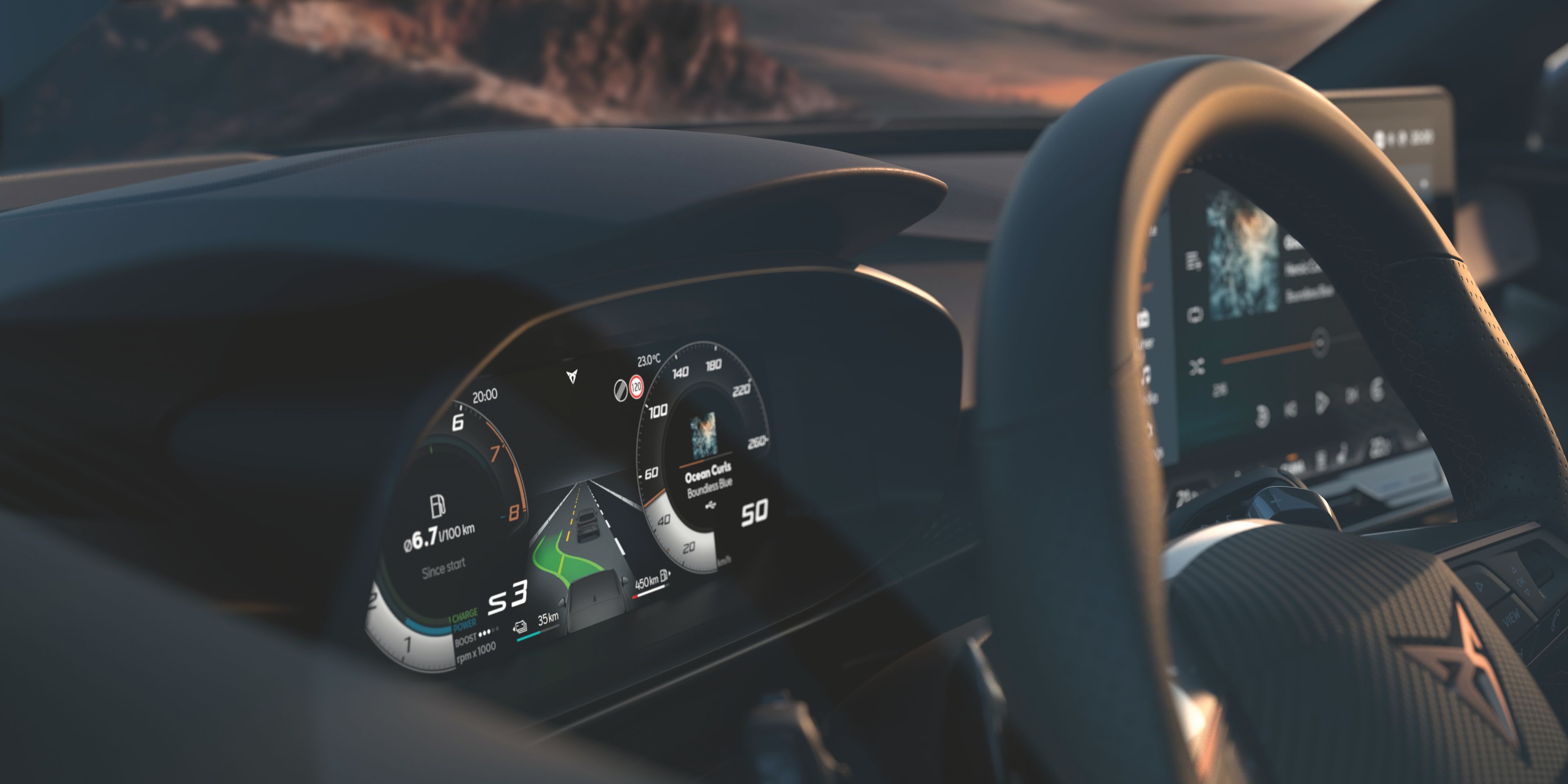 CUPRA Terramar close up on dashboard view