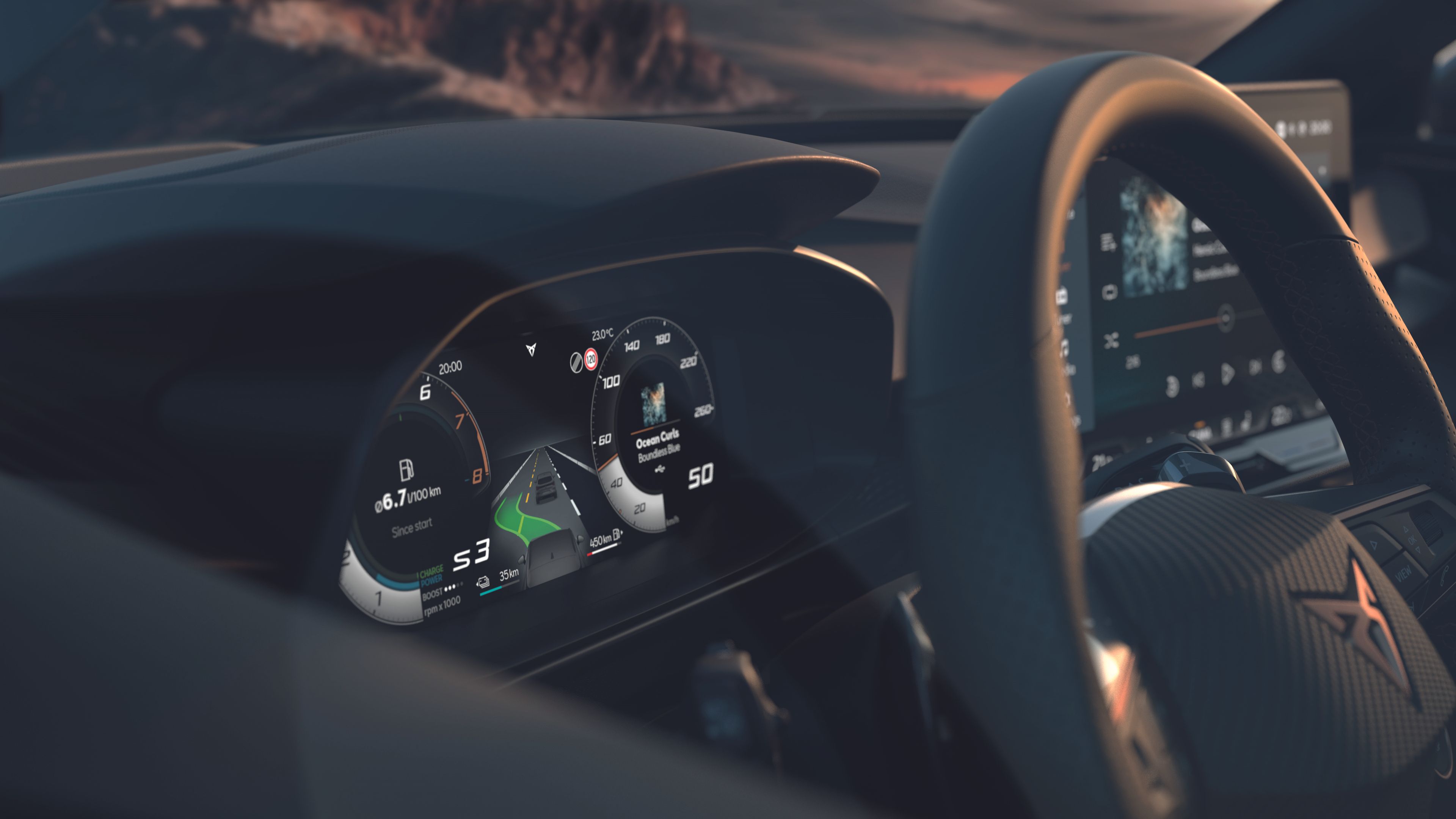CUPRA Terramar close up on dashboard view