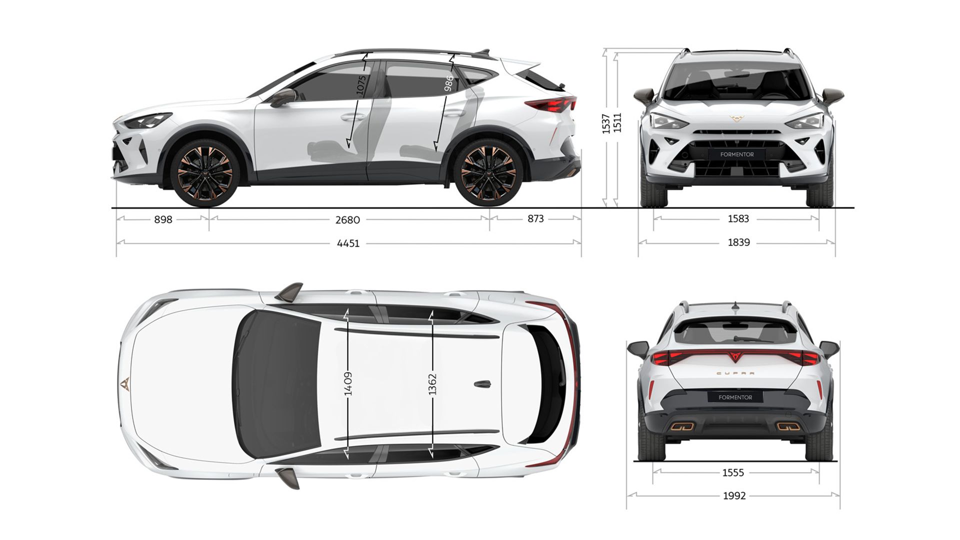 Cupra Formentor Car Dimension Image