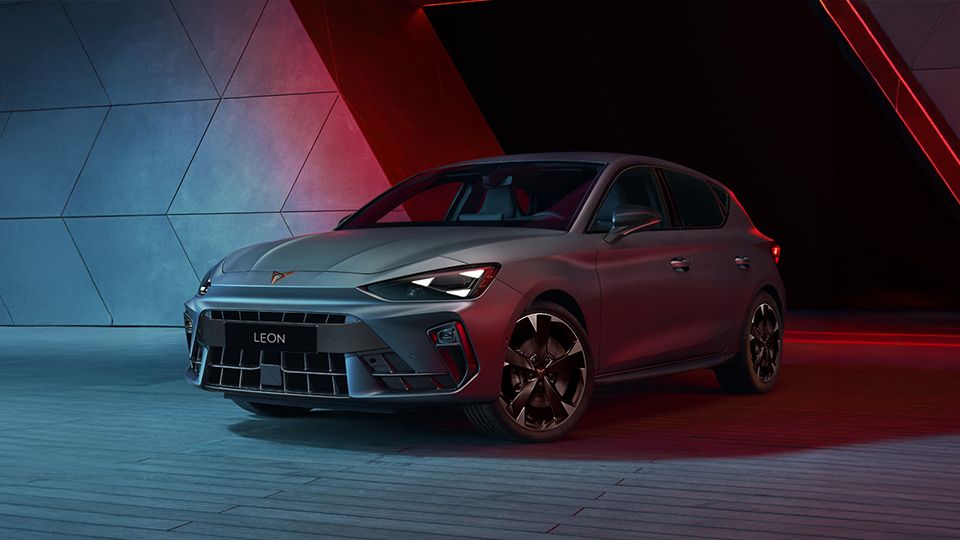 parked CUPRA Leon with a side view