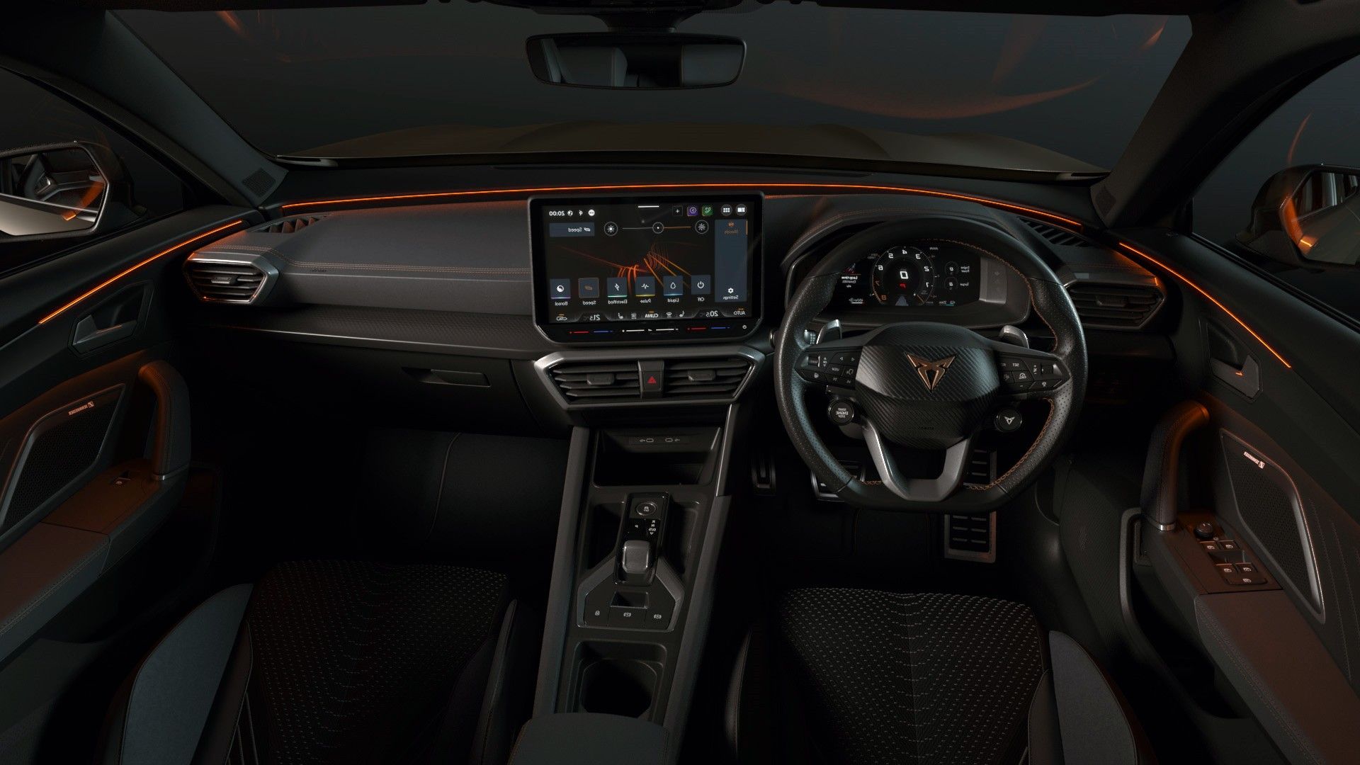 CUPRA Formentor interior view of the front seats and dashboard