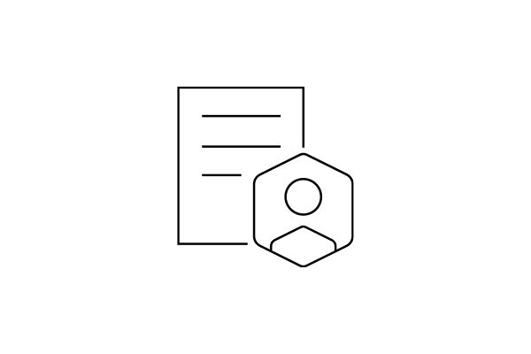 A paper and human icon