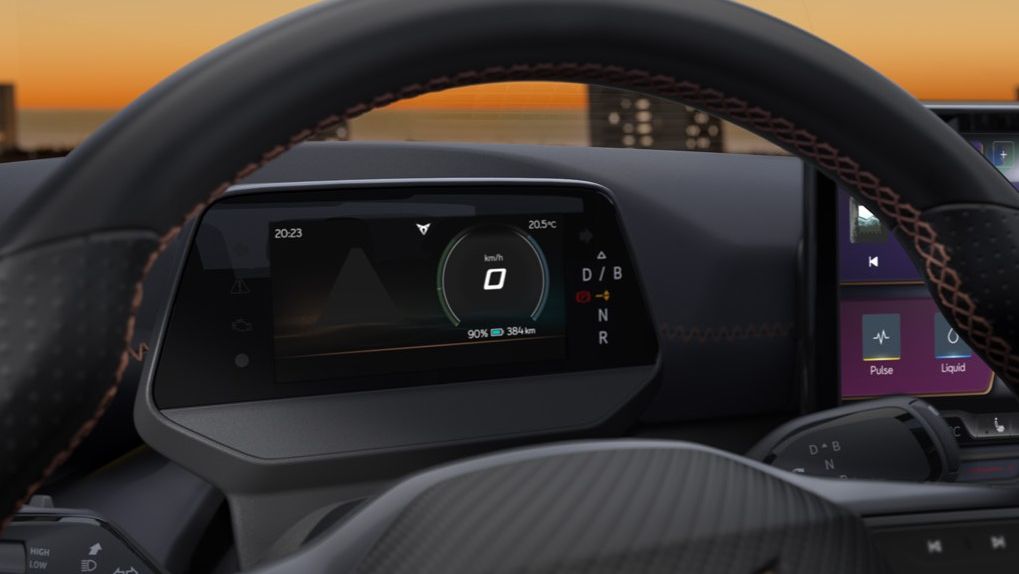 Close up of the CUPRA Born 5.3' digital cockpit display
