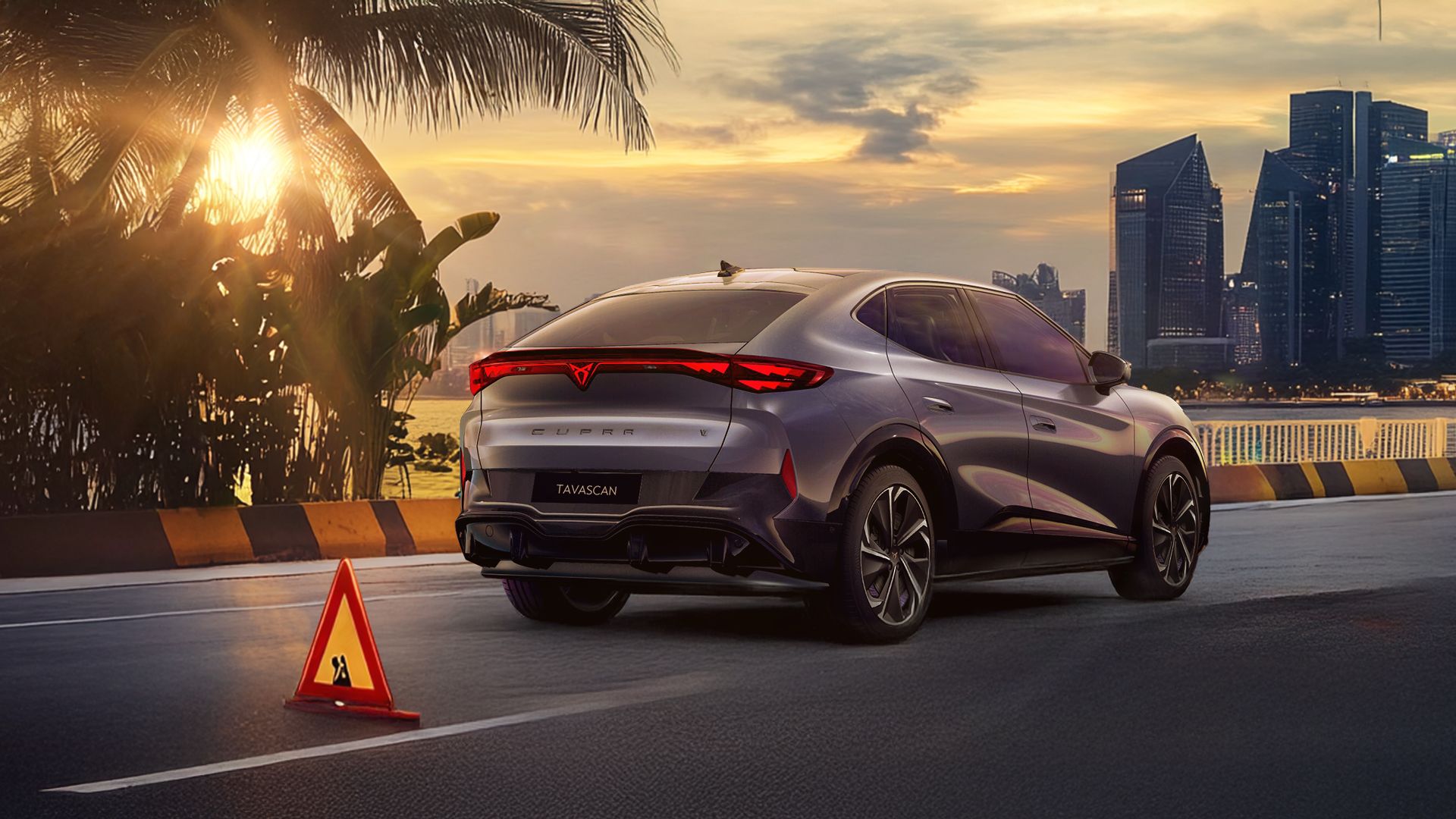 CUPRA Tavascan requiring roadside assistance at the side of the road 