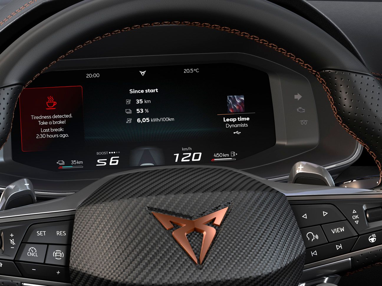 CUPRA Formentor dashboard and steering wheel 